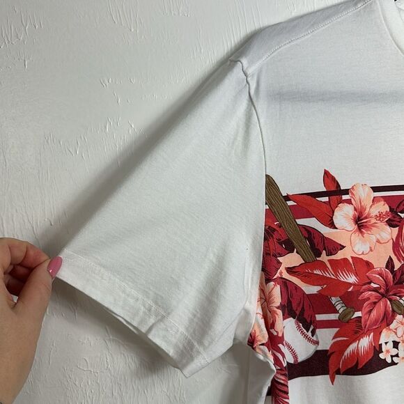 Tommy Bahama "Sport Home Rum" Hibiscus Tee In White Size S - Picture 3 of 8